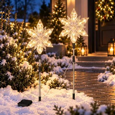 Produktbild von 2er Set LED Gartenstecker Stern ca. 23,5 x 66 cm