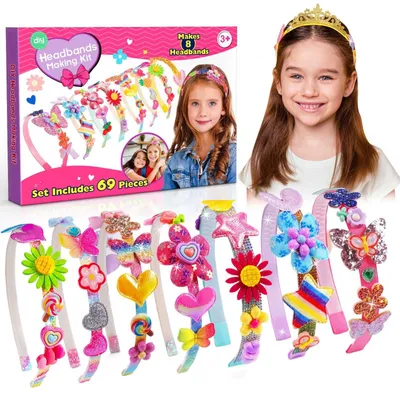 Produktbild von Geschenk Mädchen 5-11 Jahre Bastelset Kinder 3-12 Jahre Haarreifen Basteln Spielzeug Haarschmuck Kindergeburtstag B