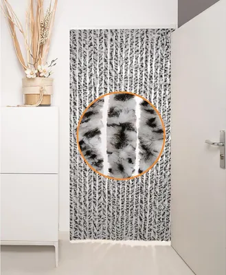 Image de Rideau de porte anti-insectes Rideau moelleux 100x200cm Protection contre les mouches noir/gris/mixte