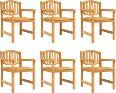 Productafbeelding van vidaXL Tuinstoelen, 6 stuks, 58x59x88 cm, massief teakhout