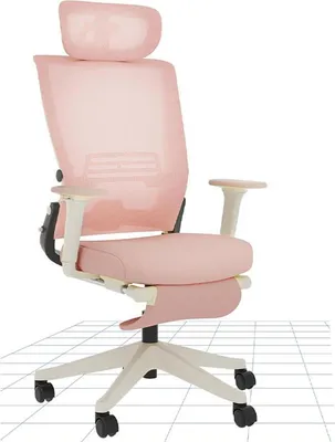 Obrázek produktu pro Ergonomická kancelářská židle OS1P, 3D nastavitelná opěrka hlavy, růžová