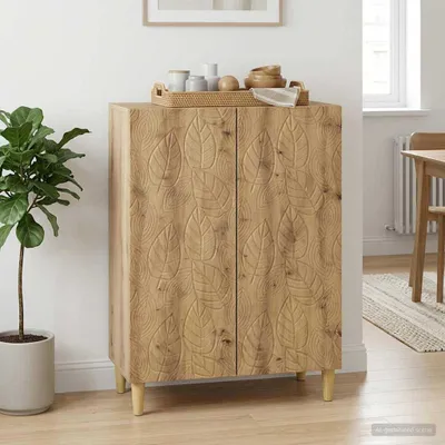 Image de Buffet vidaXL en chêne Artisan 66 x 34,5 x 90 cm, bois aggloméré