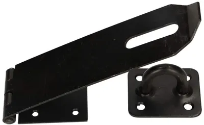 Productafbeelding van KOTARBAU® Overval, verschillende maten, overvalscharnier, overval, pantsergrendel, deurslot, veiligheidsoverval, gepoedercoat, zwart, haaspe, recht (170 mm)