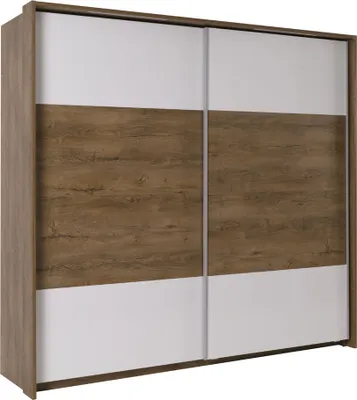 Produktbild von Schiebetürenschrank 230 cm LATIKA Kleiderschrank mit Schiebetüren (2 Schubladen/ 2 Kleiderstangen)