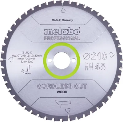 Image de Metabo CordlessCutProf 216x30 48WZ 5°neg, 628445000