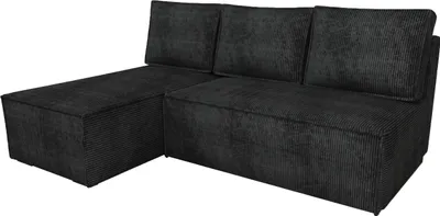 Produktbild von BroMARKT Ecksofa mit Schlaffunktion Hector Schwarz Cord Links