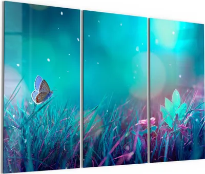 Produktbild von DEQORI Glasbild Echtglas 3x50x100 cm 'Märchenhafte Wiese' Wandbilder XXL groß