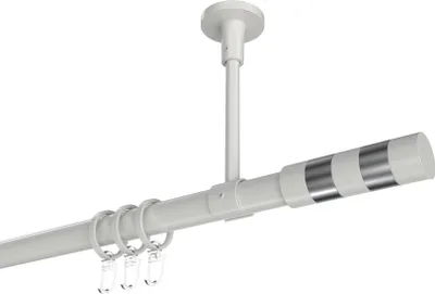 Produktbild von Interdeco Gardinenstange / Vorhangstange Weiß, Typ Sonette Mavell (Zylinder Bicolor) Deckenmontage, 20 mm Ø 1-läufig, 120 cm