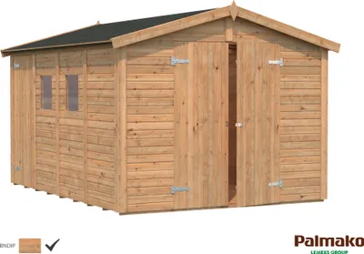 Produktbild von Palmako Gerätehaus Dan 9,9 m² - 16 mm Hellbraun tauchimprägniert