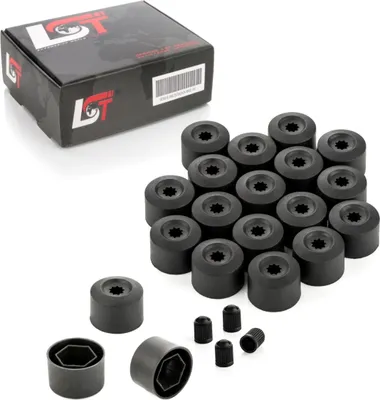 Produktbild von 20x Radschrauben Kappen 17mm schwarz für MAZDA HONDA TOYOTA SUZUKI MITSUBISHI