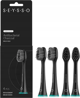 Produktbild von SEYSSO Antibacterial Carbon Aufsteckbürsten, 4 Stück, weich