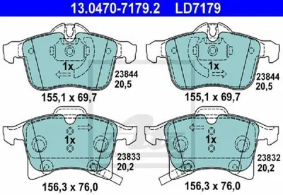 Zdjęcie produktu dla Klocki Hamulcowe Opel Przód Adam/Astra/Combo/Corsa/Meriva/Zafira 04- Ceramic