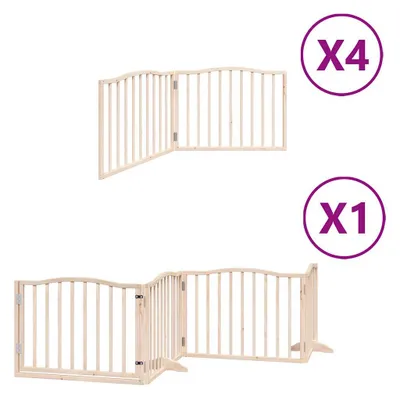 Obrázek produktu pro Zábrana pro psy s dvířky skládací 12 panelů 960 cm topol
