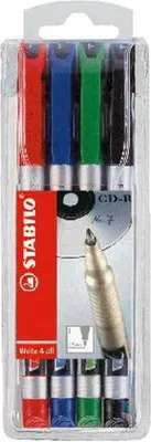 Imagen del producto de STABILO Permanent-Marker Write-4-all, punta fina, set de 4 unidades en estuche de plástico