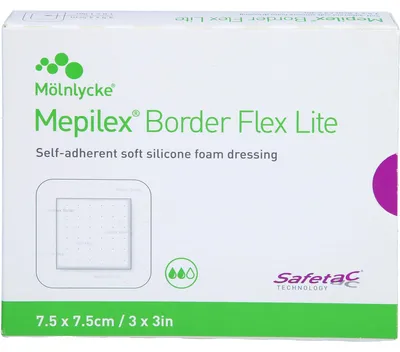 Zdjęcie produktu dla Mepilex Border Flex Lite opatrunek piankowy 7,5x7,5 cm 5 szt