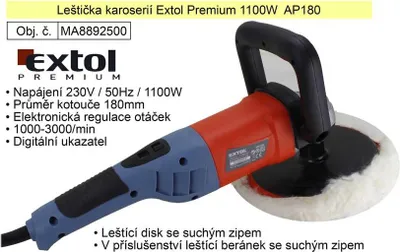 Produktbild von EXTOL PREMIUM Winkelpolierer, 1100W, 180mm