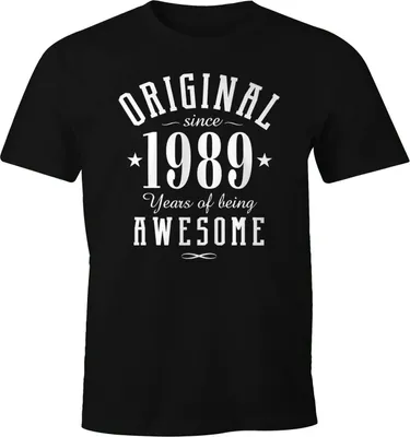 Produktbild von Herren T-Shirt Geburtstag anpassbarer Jahrgang Retro College Stil Geschenk für Männer MoonWorks® schwarz L