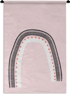 Produktbild von MuchoWow® Wandteppich Wandbehang Regenbogen - Minimalismus - Rosa 120x180 cm Tapisserie Dekoration Wandtuch - Schlafzimmer - Dekorationen für das Haus
