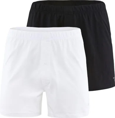 Produktbild von CALIDA Herren Jersey Boxershorts , 2er Pack - Baumwolle Code, einfarbig, 100% Baumwolle Weiß/Schwarz S (46/48)
