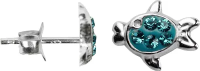 Produktbild von 925 Sterling Silber Ohrstecker Fische Farbe - Blau