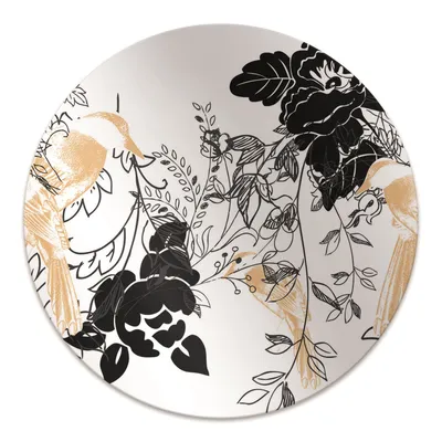 Produktbild von Rundmatte - Stuhlunterlage Bürostuhlunterlage - Rund Ø 100 cm - Bodenmatte - Fußmatte - Goldene Vögel