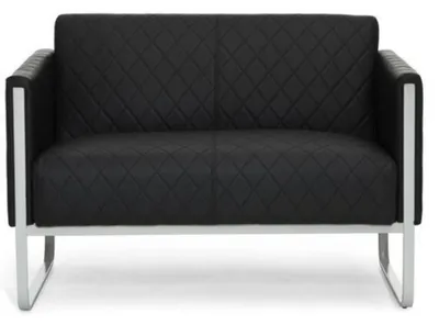 Produktbild von hjh OFFICE Lounge Sofa ARUBA STEP Kunstleder Couch Polstersofa mit Armlehnen für Büro, Wohnzimmer 78.0 x 111.0 x 71.0 cm