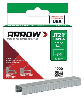 Image de Agrafes Arrow JT21 8 mm (5/16''), paquet de 1 000 WI1615 (taille unique) (couleur unique)