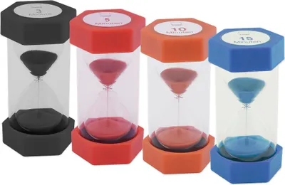 Produktbild von TimeTEX Set Mega-Sanduhren 16cm hoch, 7 cm ø, 4-tlg.