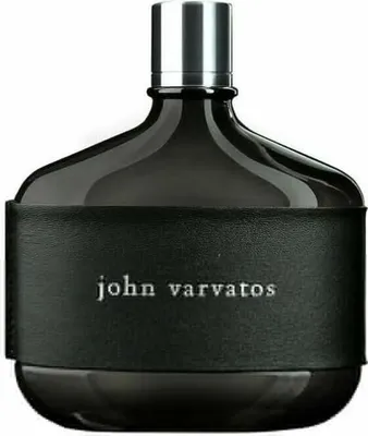 A studio shot of a John Varvatos cologne bottle.