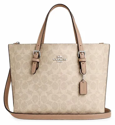 Obrázek produktu pro Dámská kabelka Coach Mollie Tote 25, materiál: plátno s logem, barva: světle béžová, s monogramem