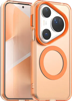 Produktbild von Magnetisch Hülle für Huawei Pura 80 Ultra, Schlank Durchscheinend Matt Stoßfest Handyhülle Orange