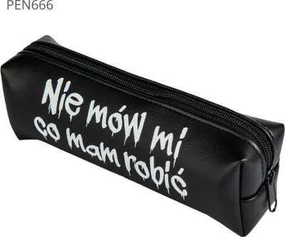 Zdjęcie produktu dla Piórnik jednokomorowy czarny -Nie mów mi co ma - Pajacyk