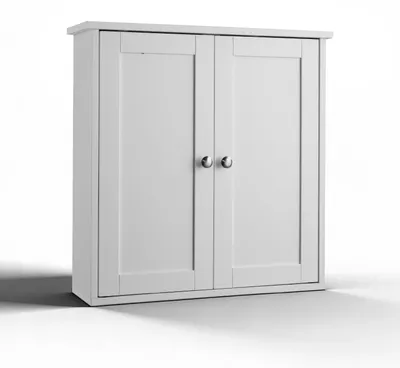 Produktbild von Hängeschrank Wandschrank mit Tür Badschrank Küchenschrank Medizinschrank 60 x 18 x 60 cm Weiß