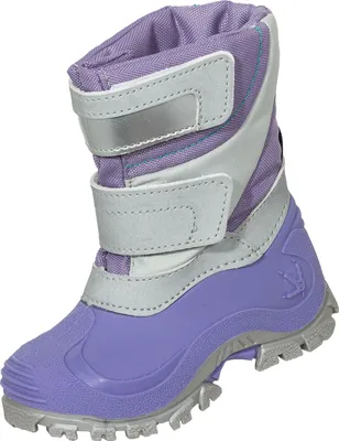 A single child's boot is shown against a white background.