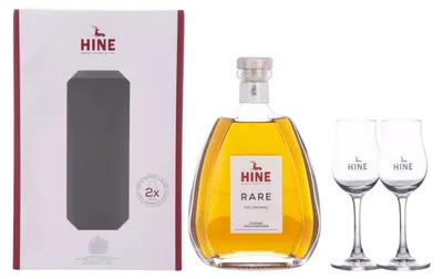 Produktbild von Hine RARE VSOP The Original Fine Champagne Cognac 40% Vol. 0,7l in Geschenkbox mit 2 Gläsern