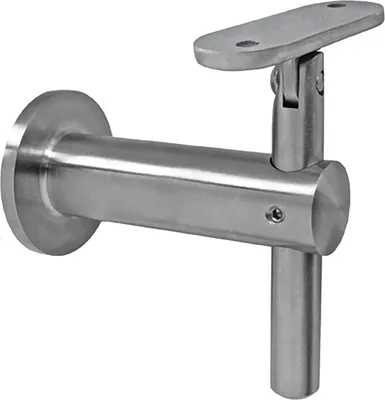 Produktbild von Handlaufträger mit Gelenk, mit Anschraubplatte, Wandabstand 80 mm, Edelstahl