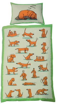 Produktbild von Kinder Bettwäsche Garnitur aus Baumwolle - Hund x cm