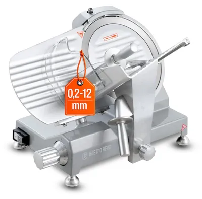 Produktbild von GastroHero Aufschnittmaschine ASM250 | Elektrische Wurstschneidemaschine aus Aluminium | Messerdurchschnitt 250 mm | Schnittstärke 1–12 mm
