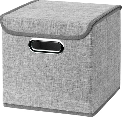 Obrázok produktu pre 1 ks Svetlošedá skladacie krabica 25 x 25 x 25 cm Skladacie úložné boxy, s vekom