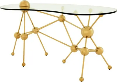 Produktbild von Casa Padrino Luxus Schreibtisch / Sekretär Glas / Gold Astronomy - Art Deco