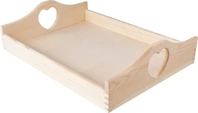Image de Creative Deco Plateau de Service en Bois 40 x 30 x 10,5 cm - avec Poignées Cœur
