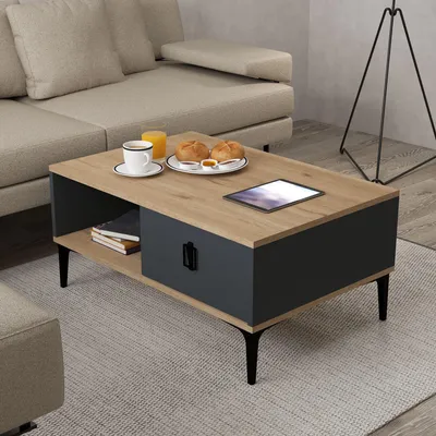 Productafbeelding van Skye Decor, hoogwaardige nesttafel (3 delen) in saffier eikenhout | 100% melamine | Modern design