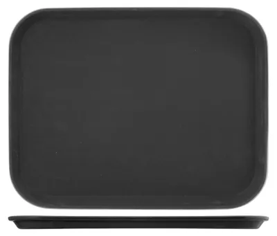 Immagine prodotto di H&H Vassoio Rettangolare In Plastica Nero Antiscivolo Cm40X30
