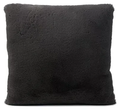 Produktbild von GÖZZE Fellimitat Kissen weiches flauschiges Dekokissen in pflegeleichter Felloptik Anthrazit 60 x 60 cm