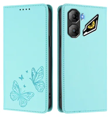 Obrázek produktu pro Kožené pouzdro pro ZTE nubia Neo 3, motýlí ražbou, peněženkové flip pouzdro se stojánkem Mátově zelená