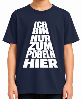 Imagen del producto de Camiseta con la frase: "Solo estoy aquí para molestar", diseño divertido, ideal para fiestas, niños, color azul marino, talla 152