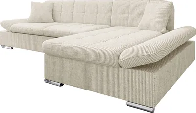 Produktbild von MIRJAN24 Ecksofa Malwi Cord mit Bettkasten und Schlaffunktion, Elegante Couch, Polsterecke (Farbe: Poso 100, Seite: Rechts)