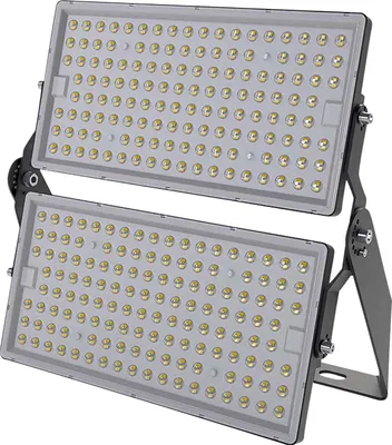 A close-up studio shot of a double LED floodlight.