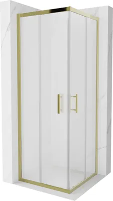 Immagine prodotto di Mexen Rio cabina doccia quadrata 70 x 70 cm, ghiacciata, oro - 860-070-070-50-30