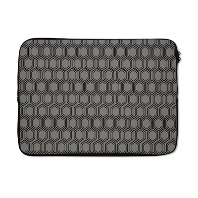 Produktbild von MuchoWow® Laptop Hülle 14 ZollMuster - Grau - Deluxe - Schwarz Laptoptasche - Laptoptasche - Stoßsicher - Schutzhaube